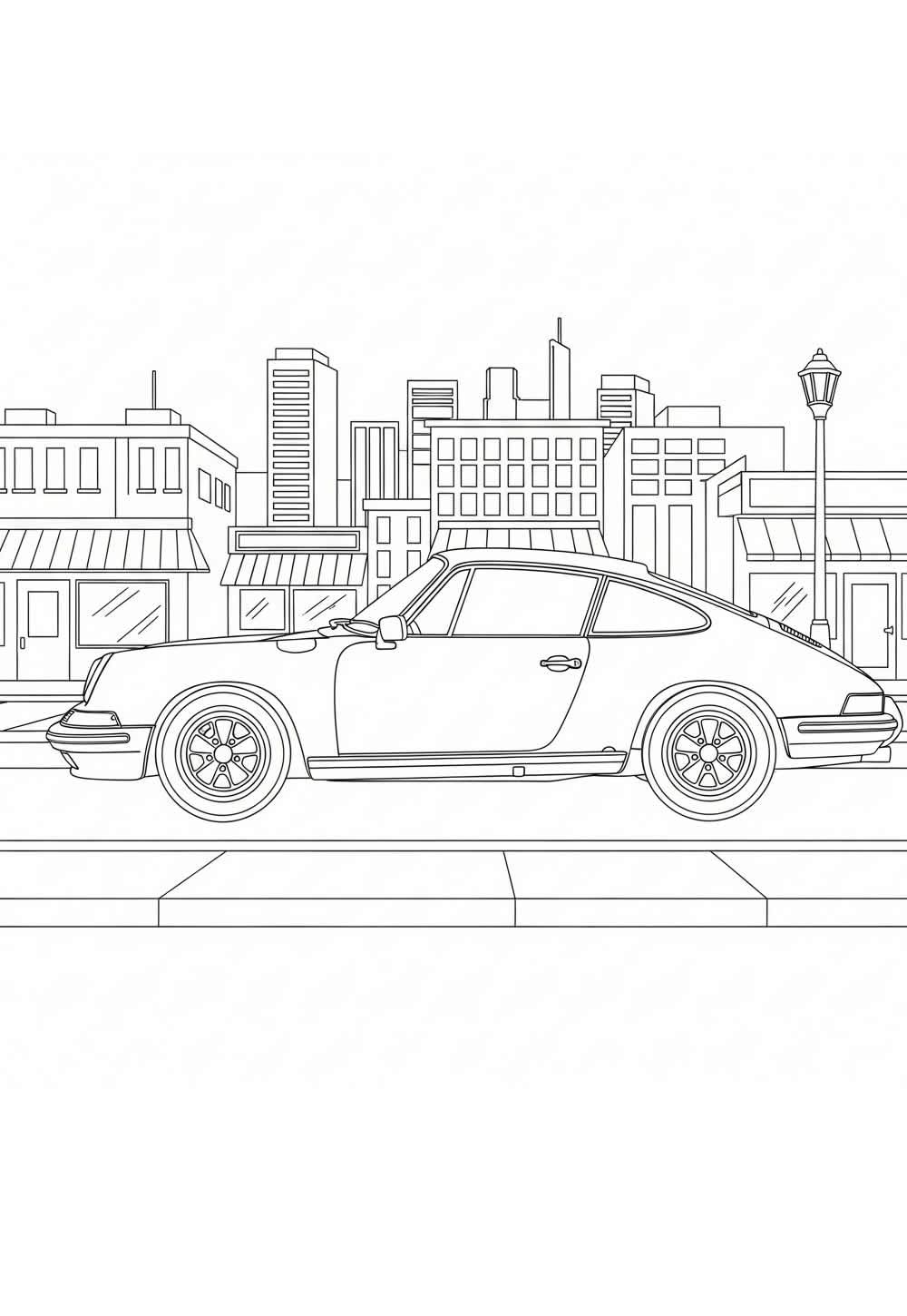 Desenho de Porsche para pintar