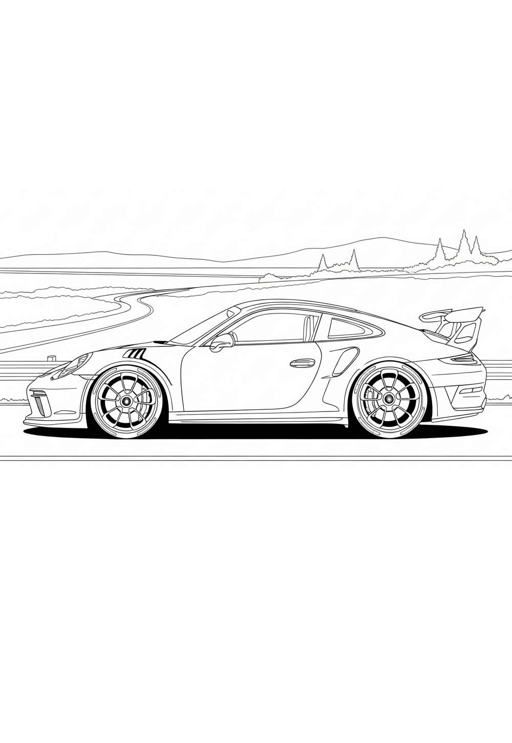 Desenho de Porsche para imprimir