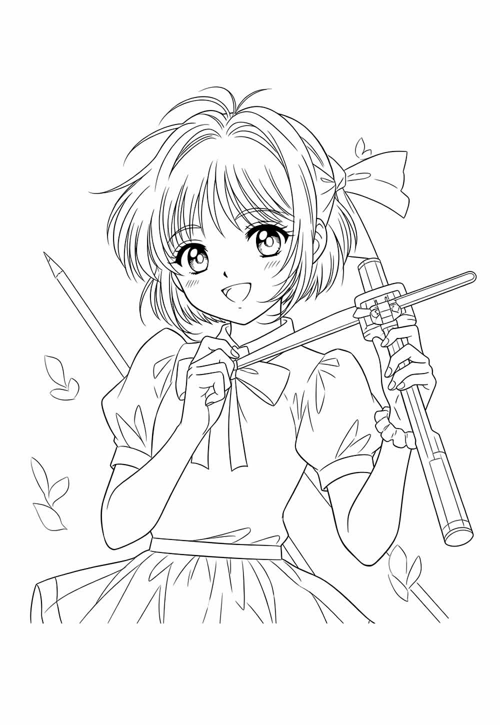 Desenho de Sakura Card Captors para imprimir e colorir