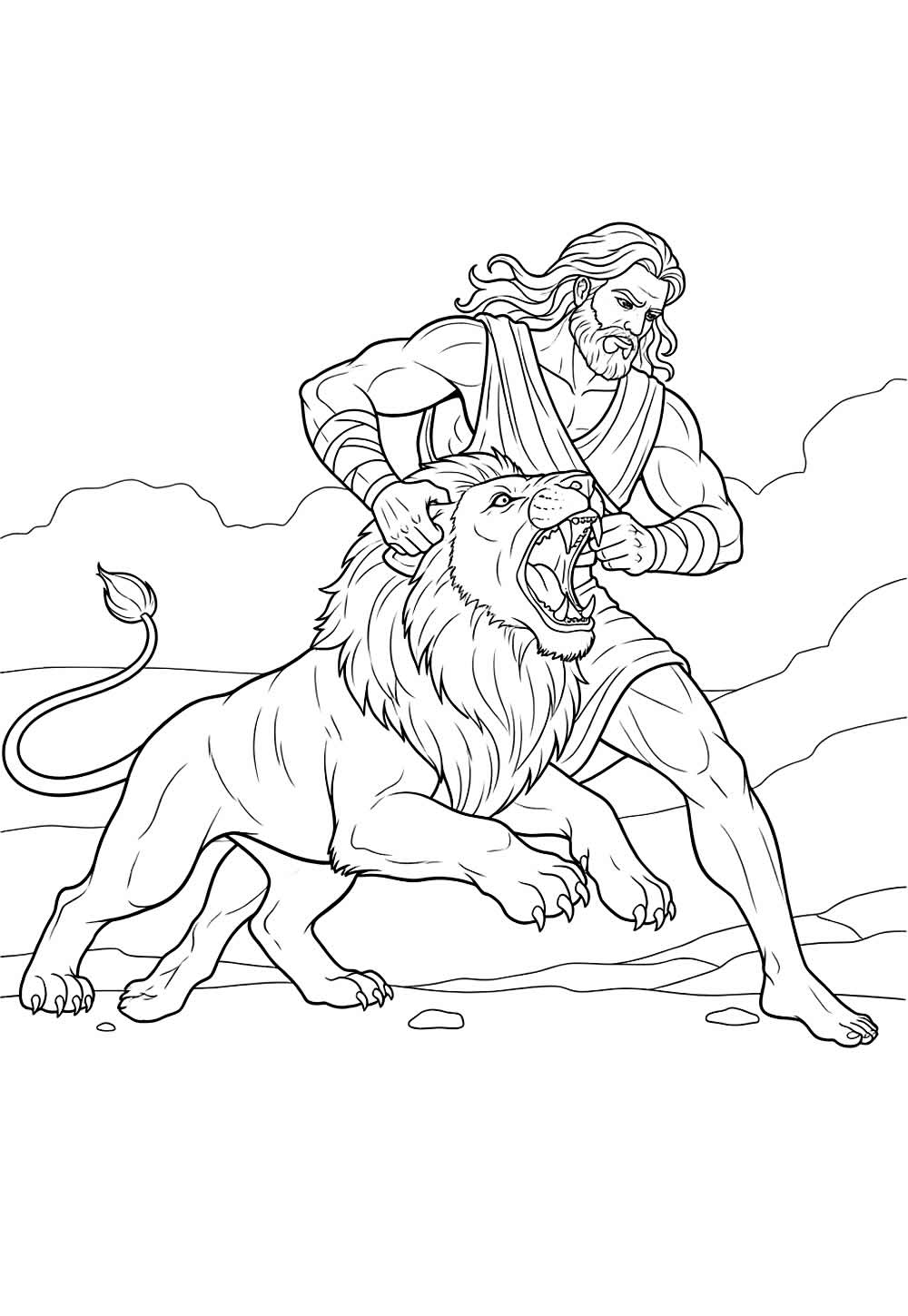 Desenho de Sansão para colorir