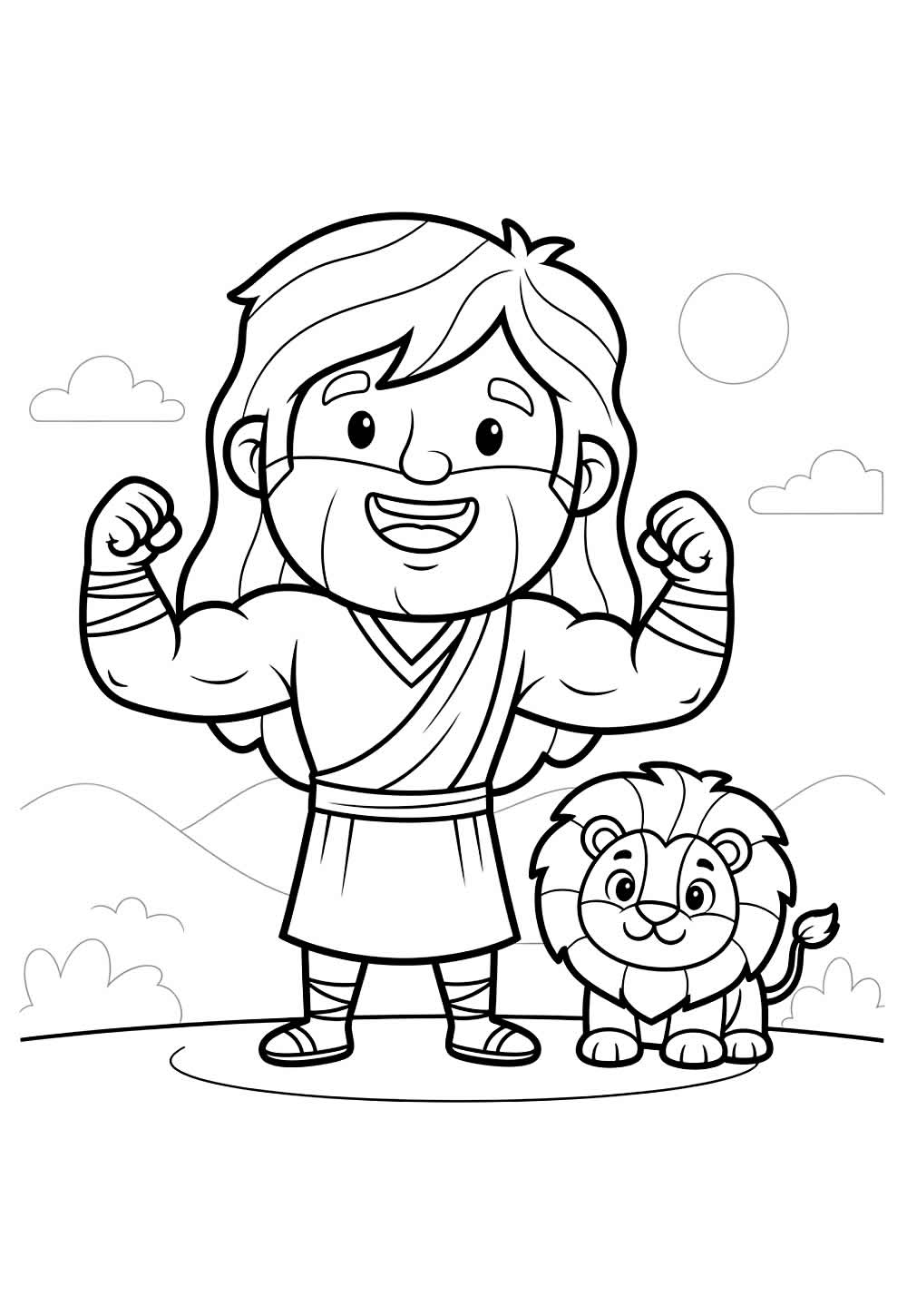 Desenho de Sansão para colorir