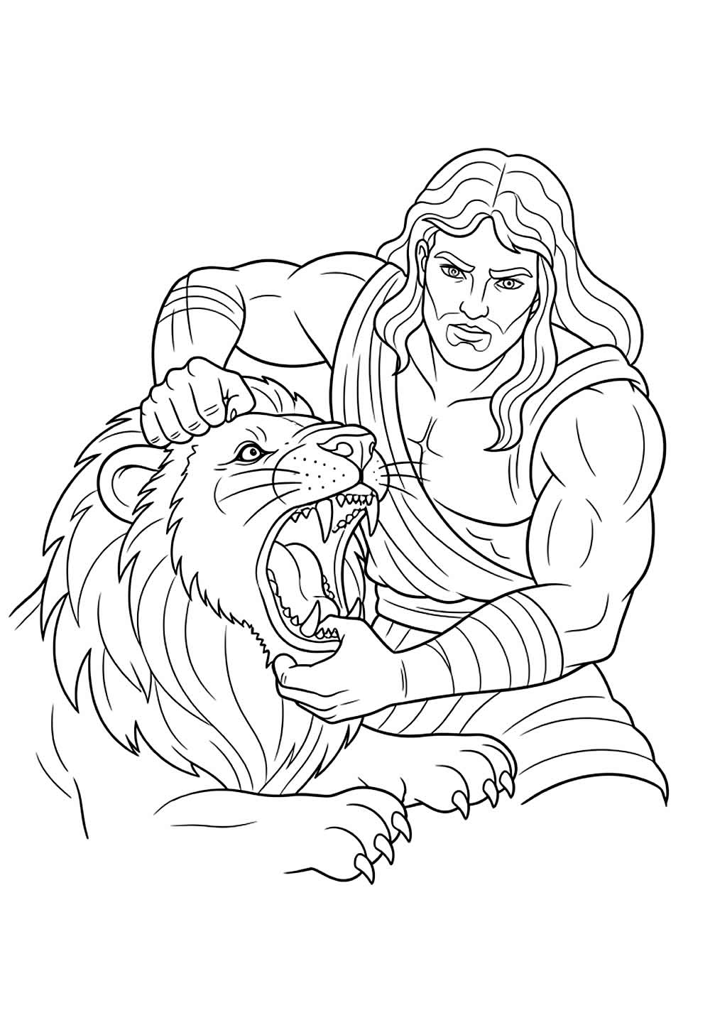 Desenho de Sansão para imprimir