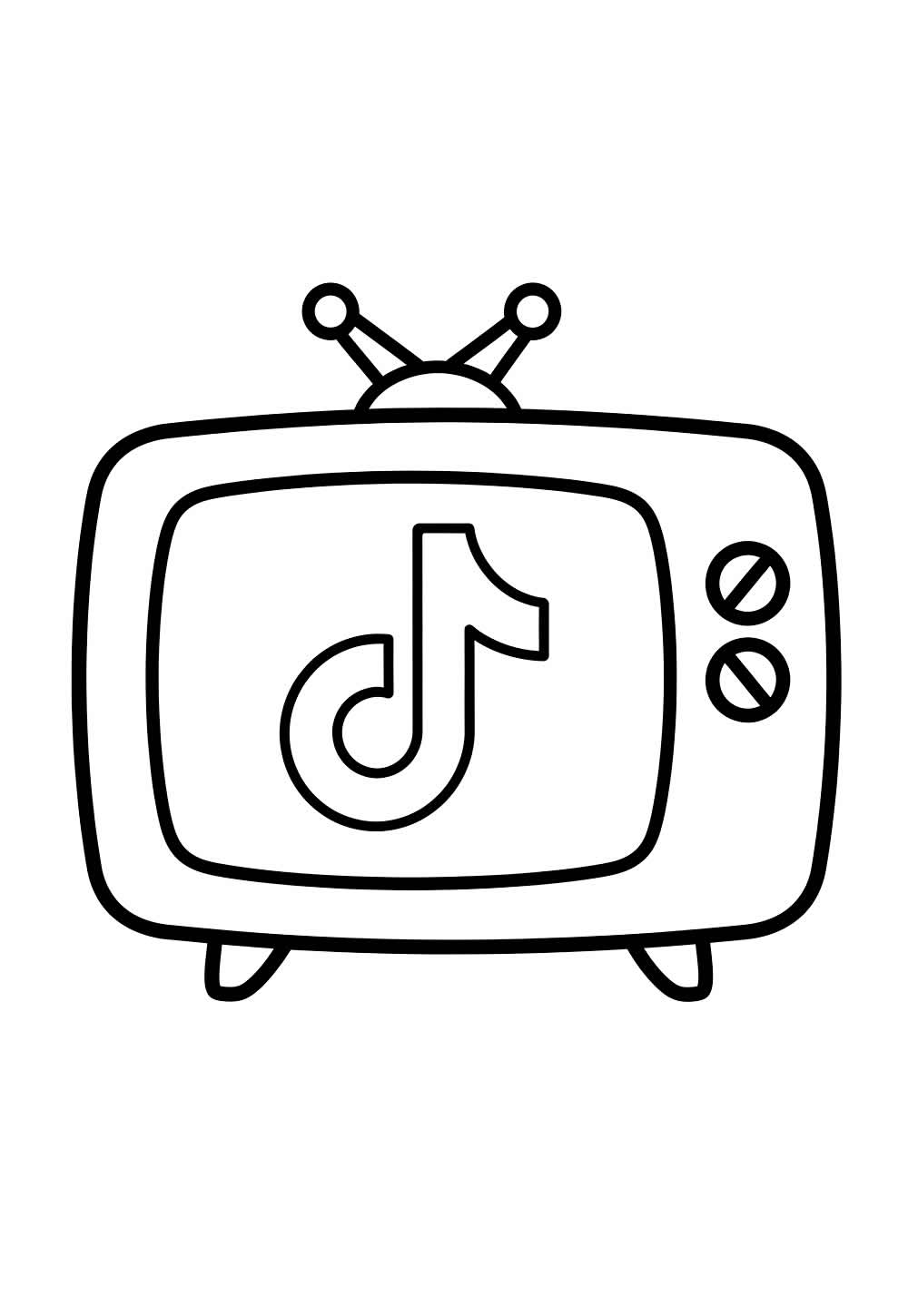 Desenho de TV de TIkTok para colorir