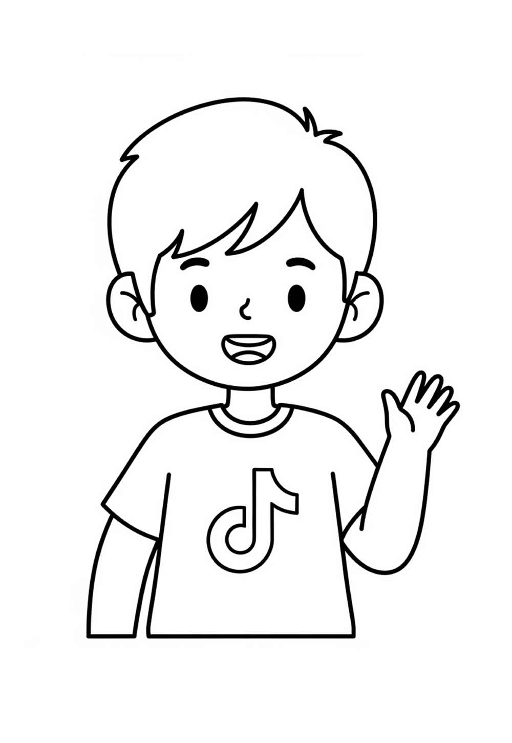 Desenho de Menino do TIkTok para colorir
