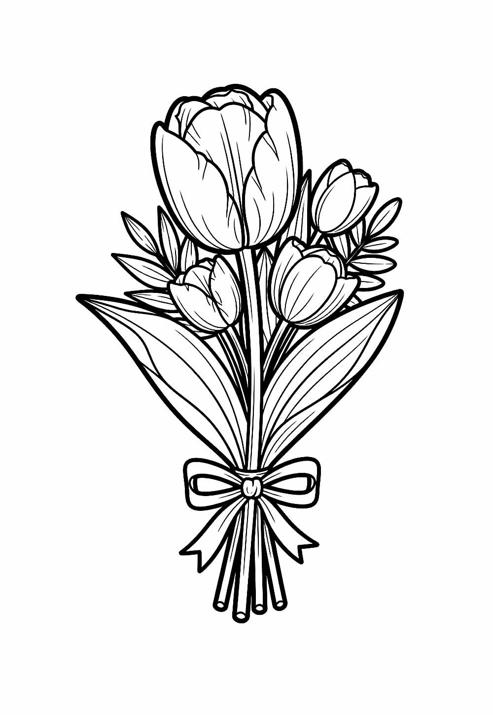 Tulipas para colorir - Flores