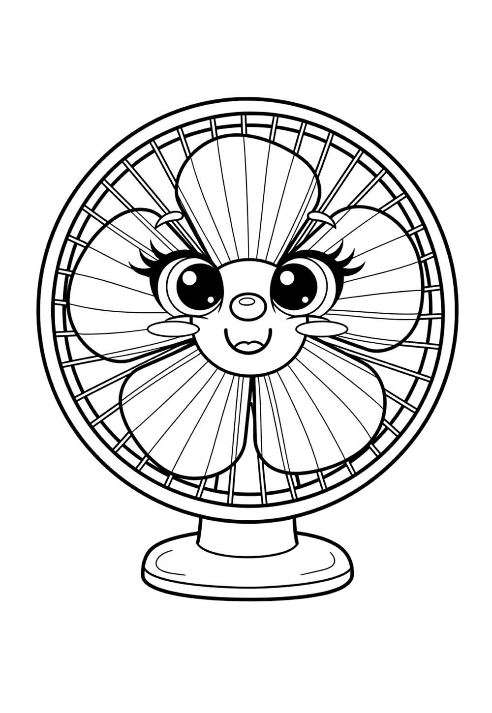 Desenho de Ventilador Fofo para colorir
