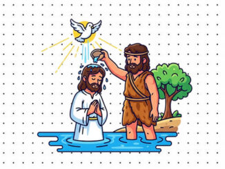 Desenhos do Batismo de Jesus para colorir