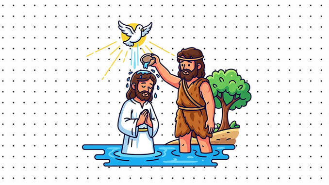 Desenhos do Batismo de Jesus para colorir