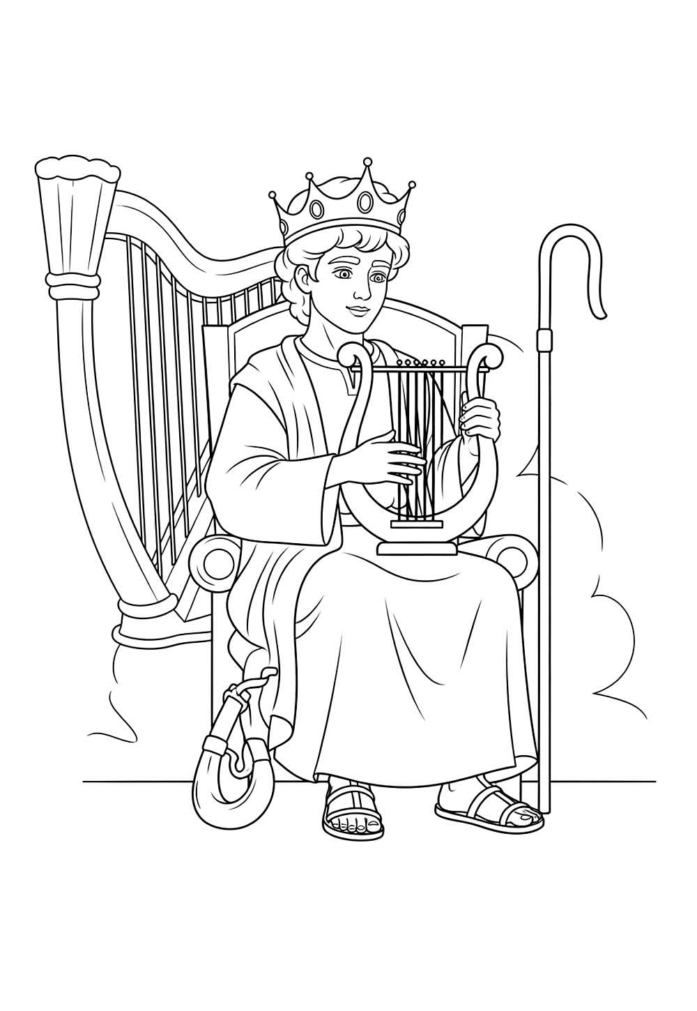 Desenho do Rei Davi para pintar
