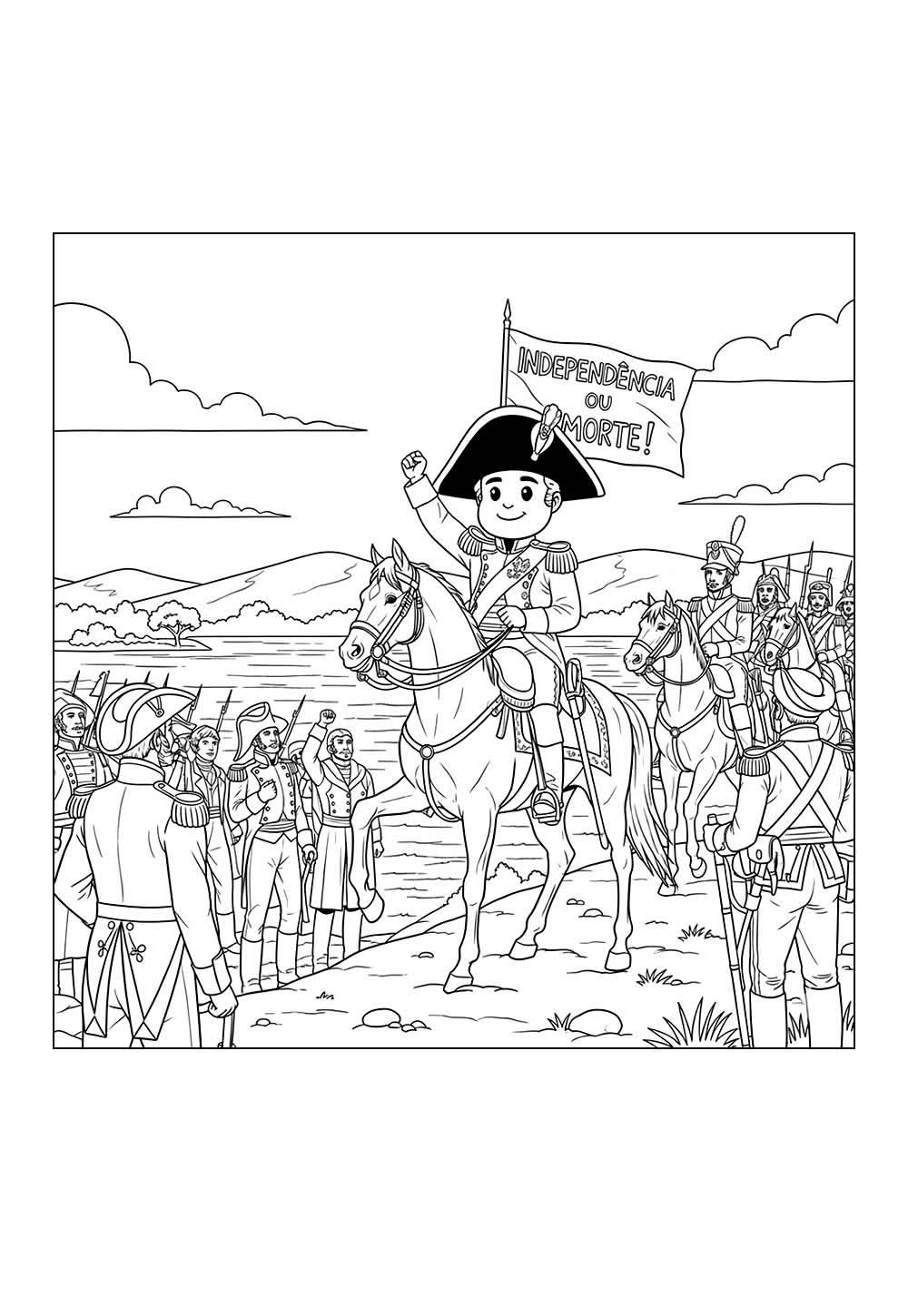 Desenhos de Independência do Brasil para pintar