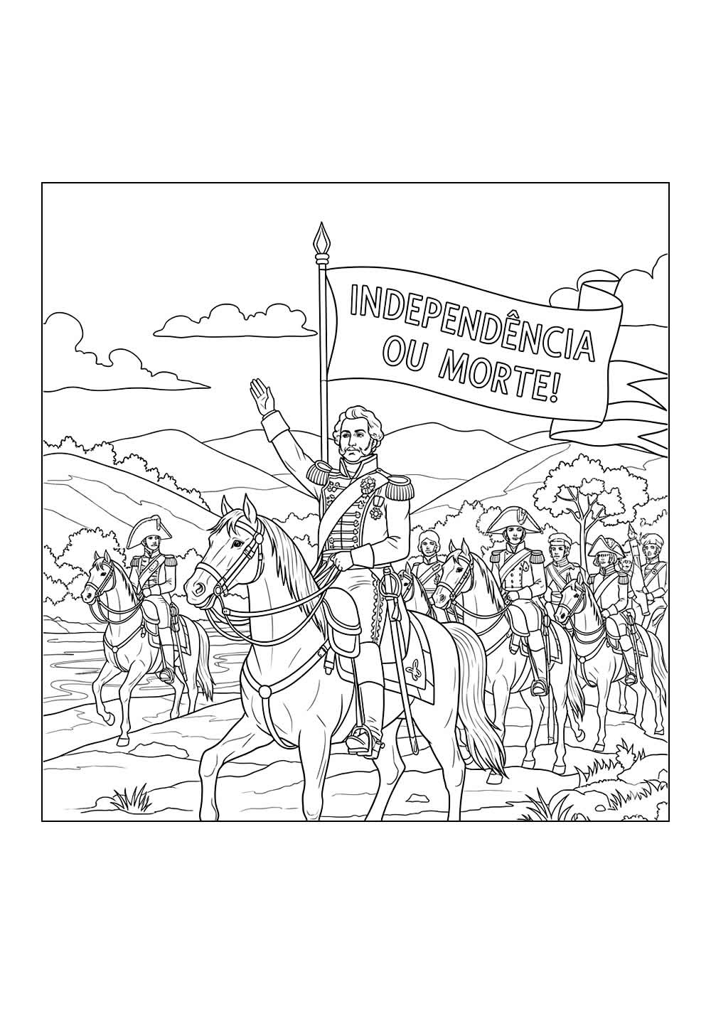 Desenho de Independência do Brasil para colorir