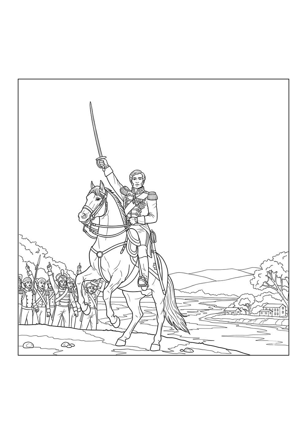 Desenho de Independência do Brasil para imprimir