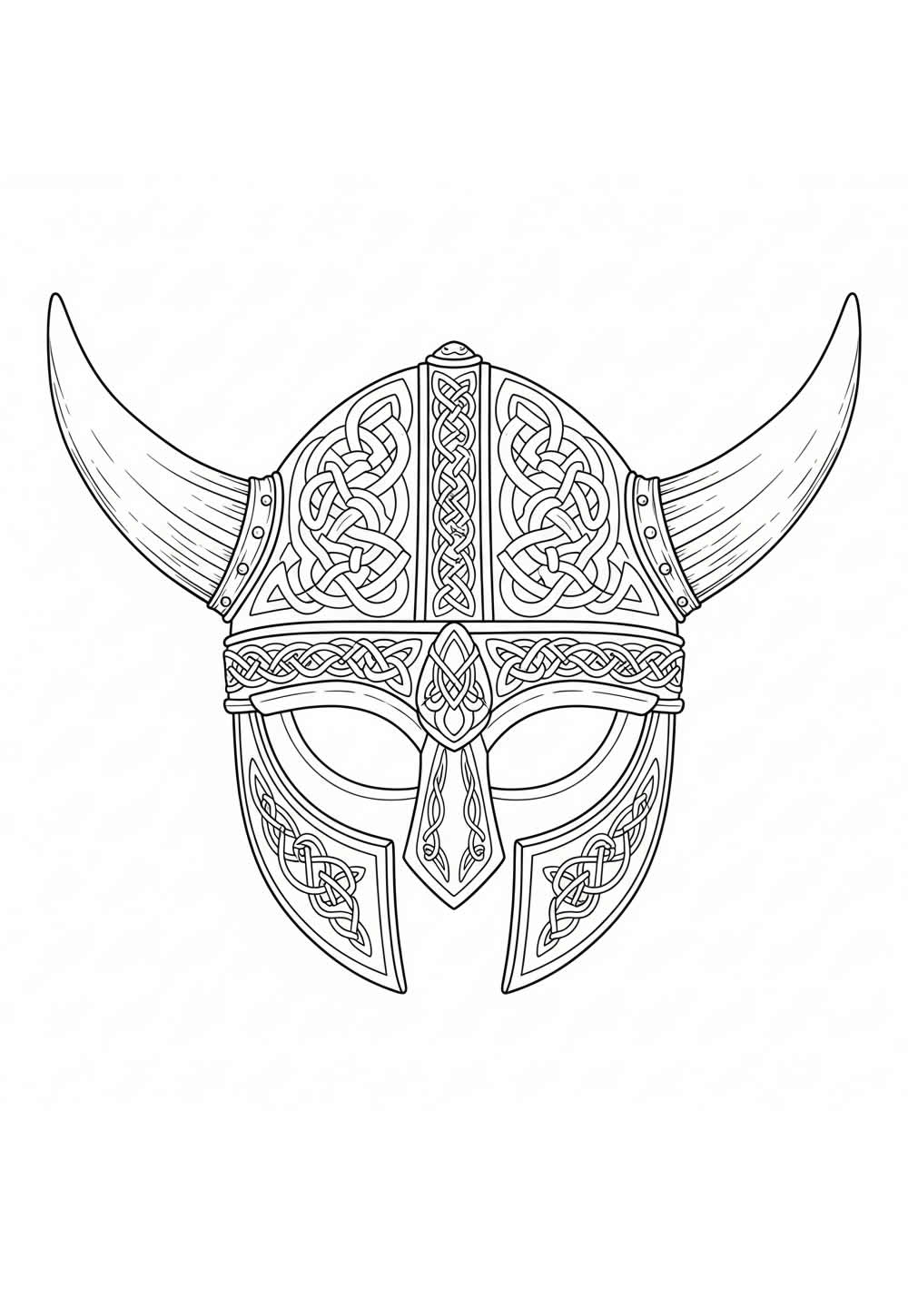 Desenho de Capacete Viking para pintar