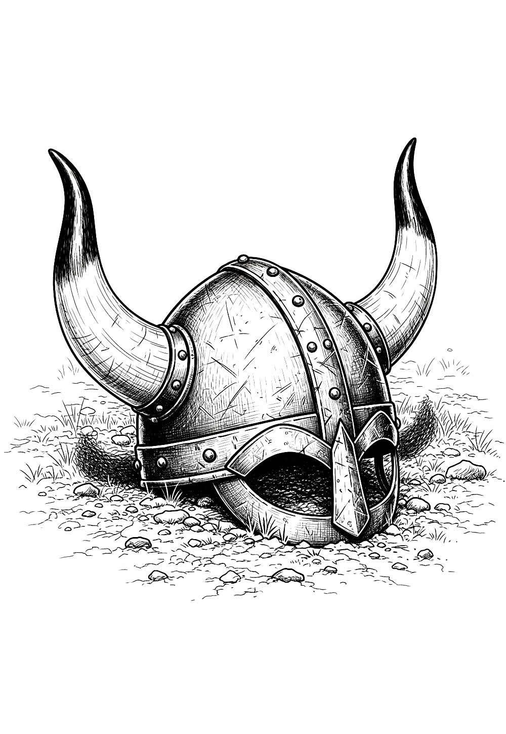 Capacete Viking para colorir