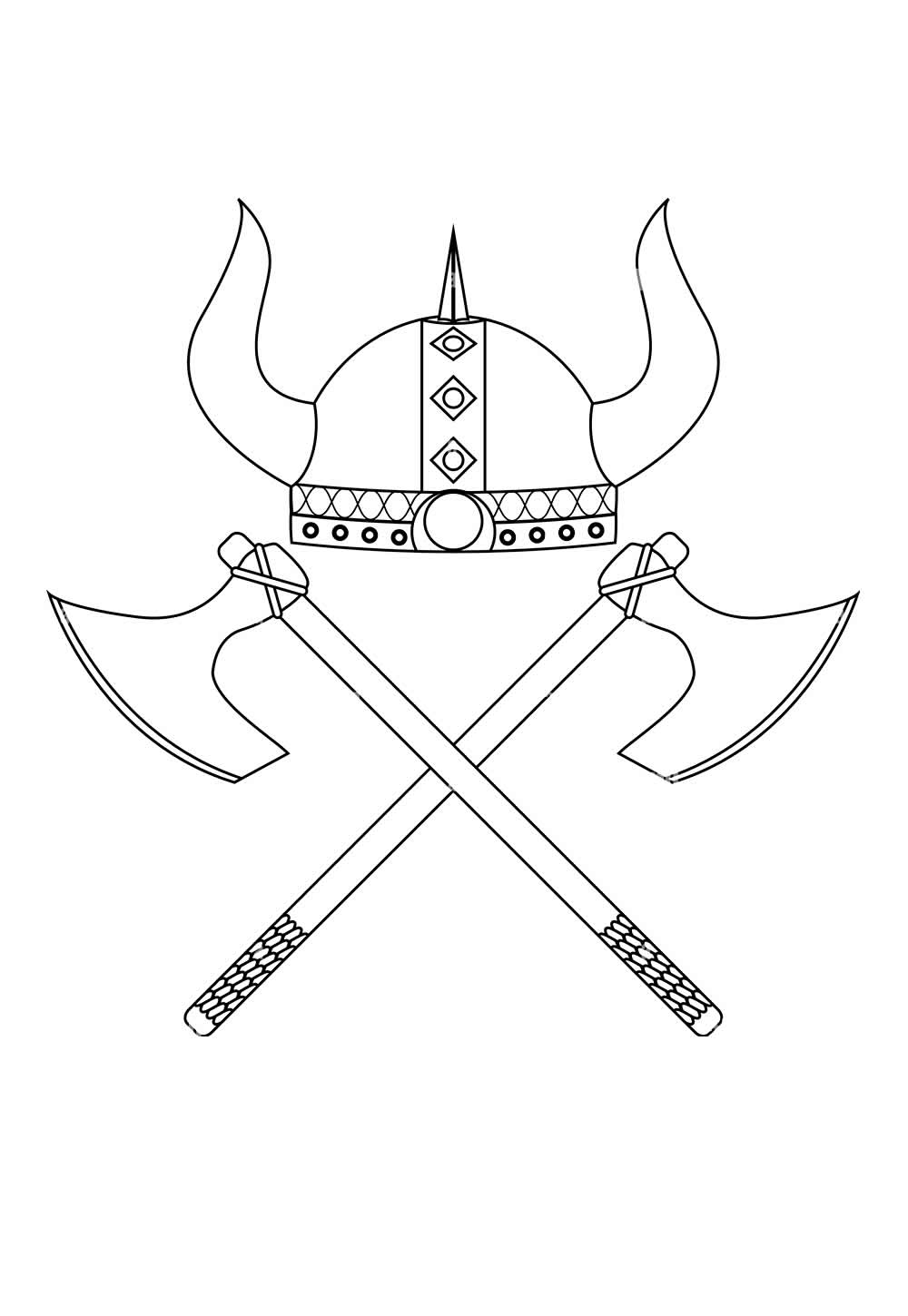 Desenho de Capacete Viking