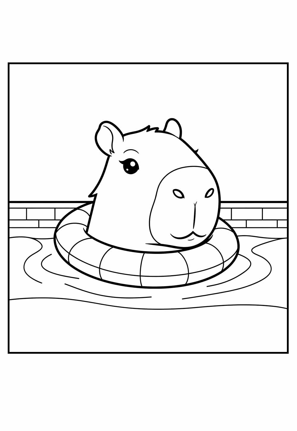 Desenho de Capivara Fofinha