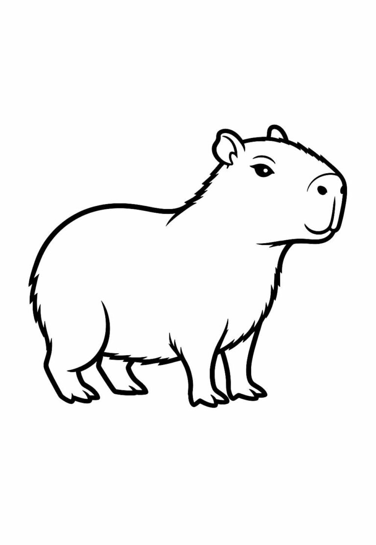 Desenhos de Capivara Fofa para colorir - Bora Colorir