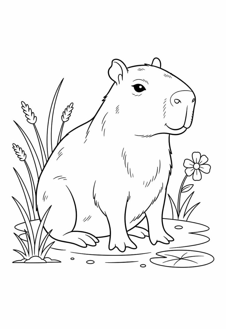 Desenhos de Capivara Fofa para colorir - Bora Colorir