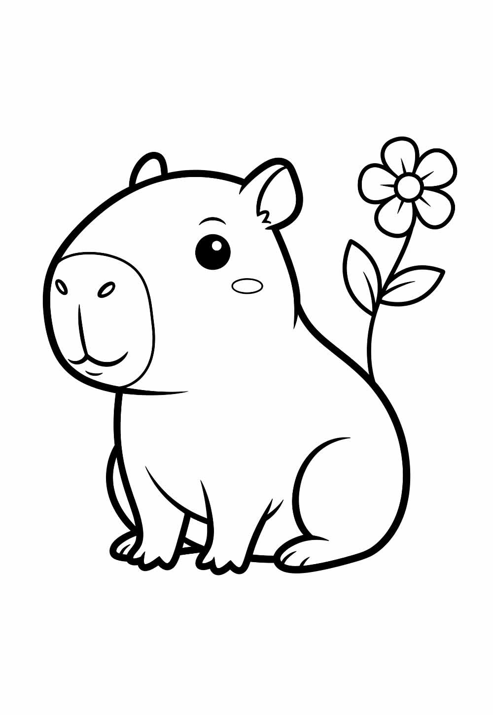 Desenho de Capivara Fofa para colorir