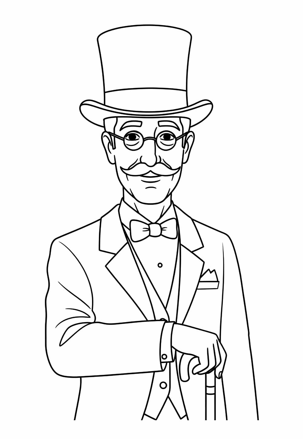 Desenho de Homem com Cartola para colorir