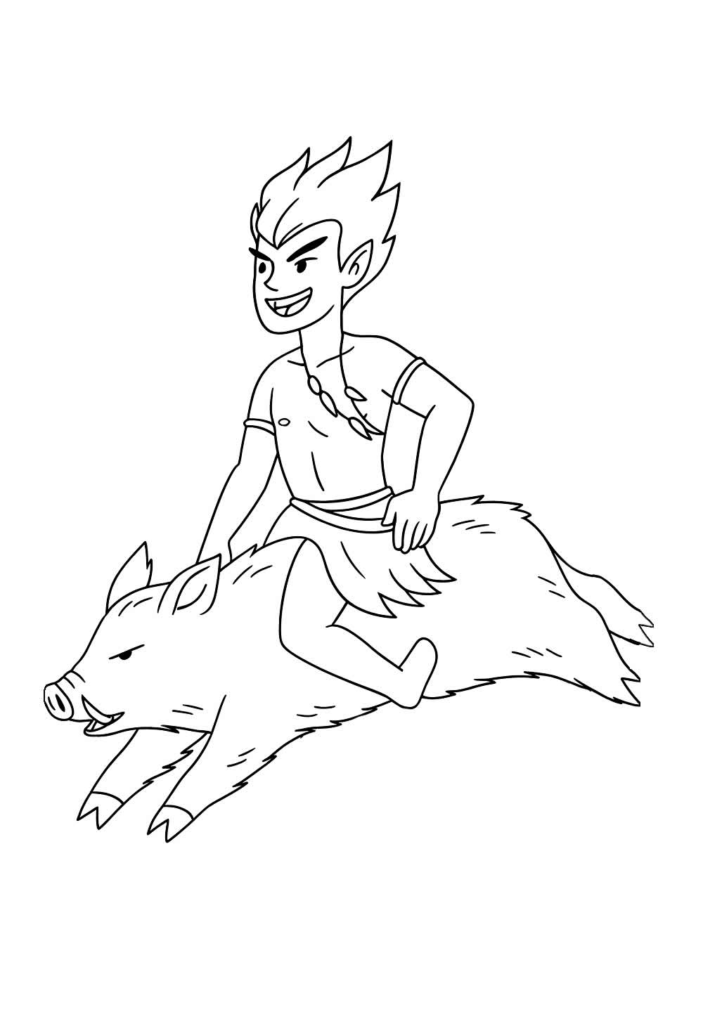 Desenho de Curupira para pintar