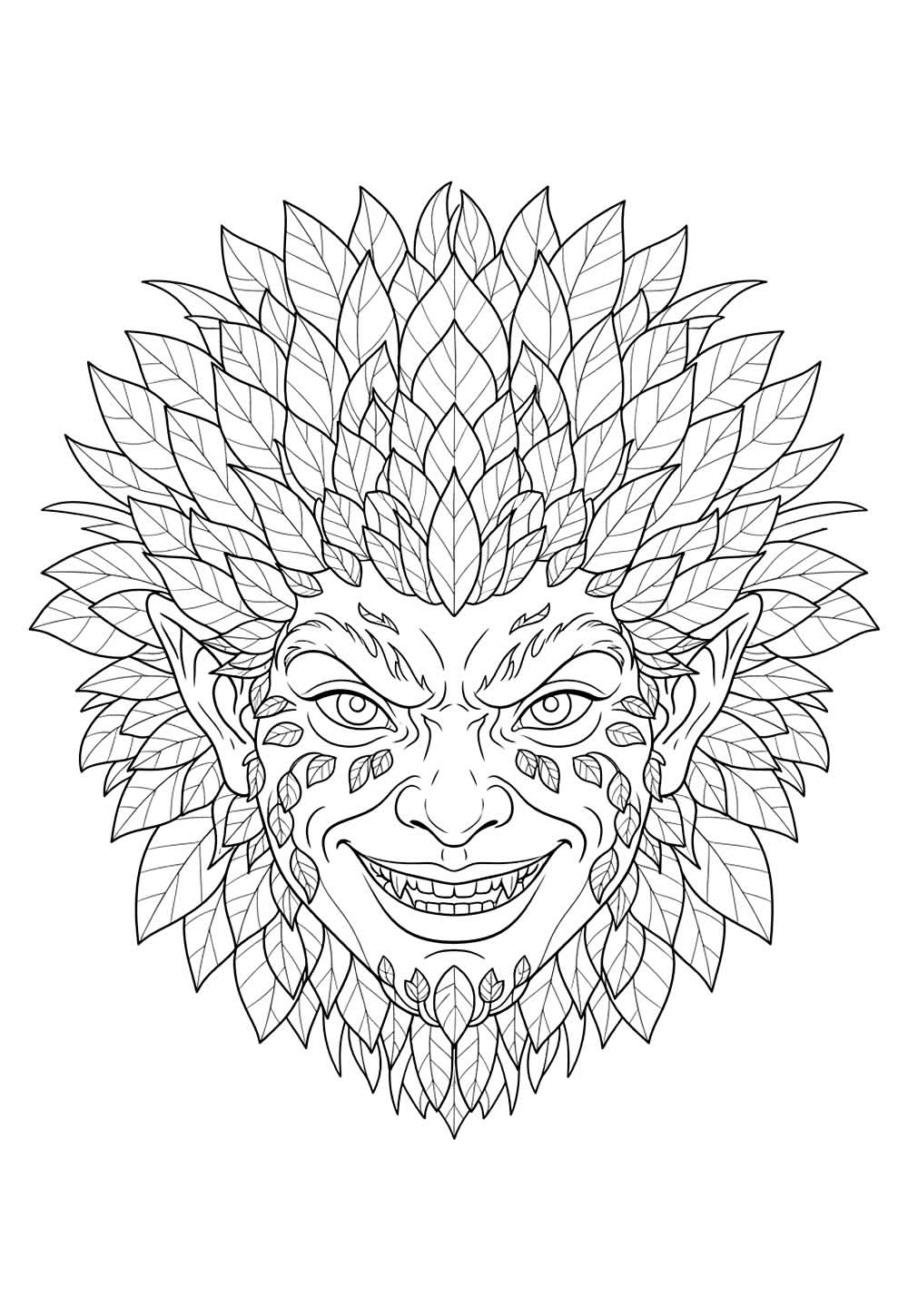 Desenho Curupira Colorir Rosto