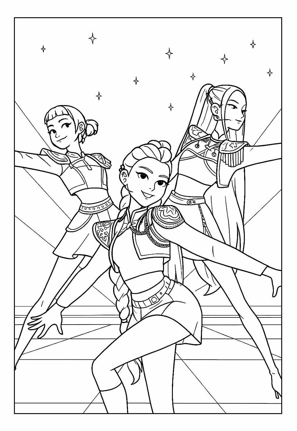 Guerreiras do K-Pop para colorir