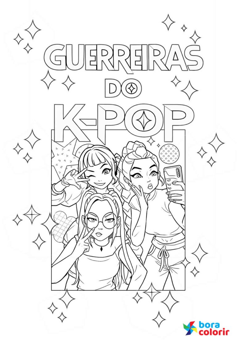 Desenhos de Guerreiras do K-Pop para colorir - Bora Colorir
