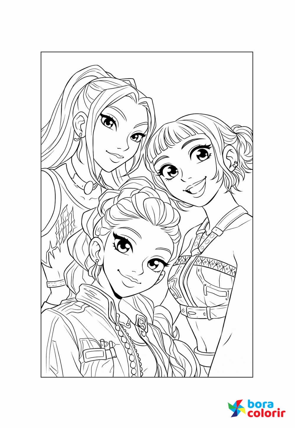 Desenho de Guerreiras do K-Pop para colorir