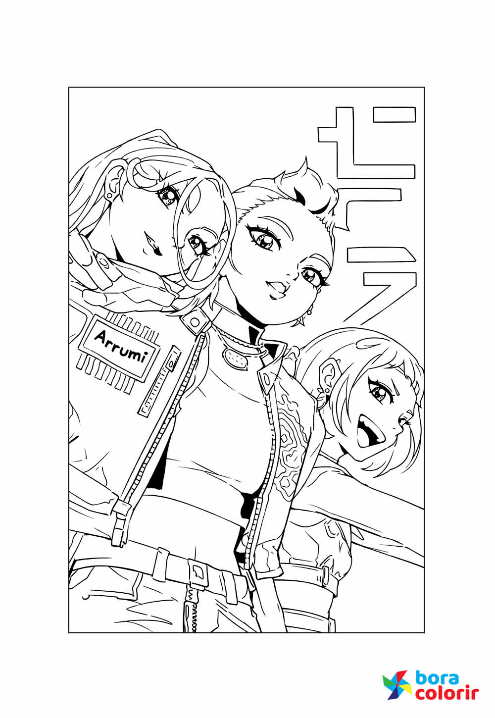 Desenho de Guerreiras do K-Pop para pintar