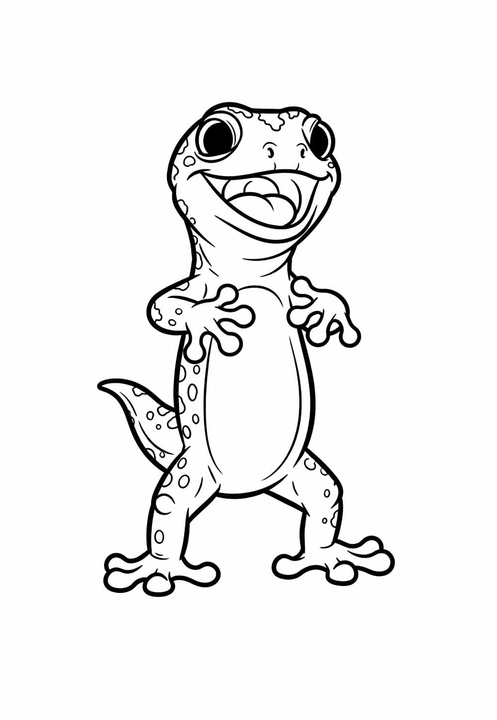 Desenho Fofo de Lagartixa para colorir