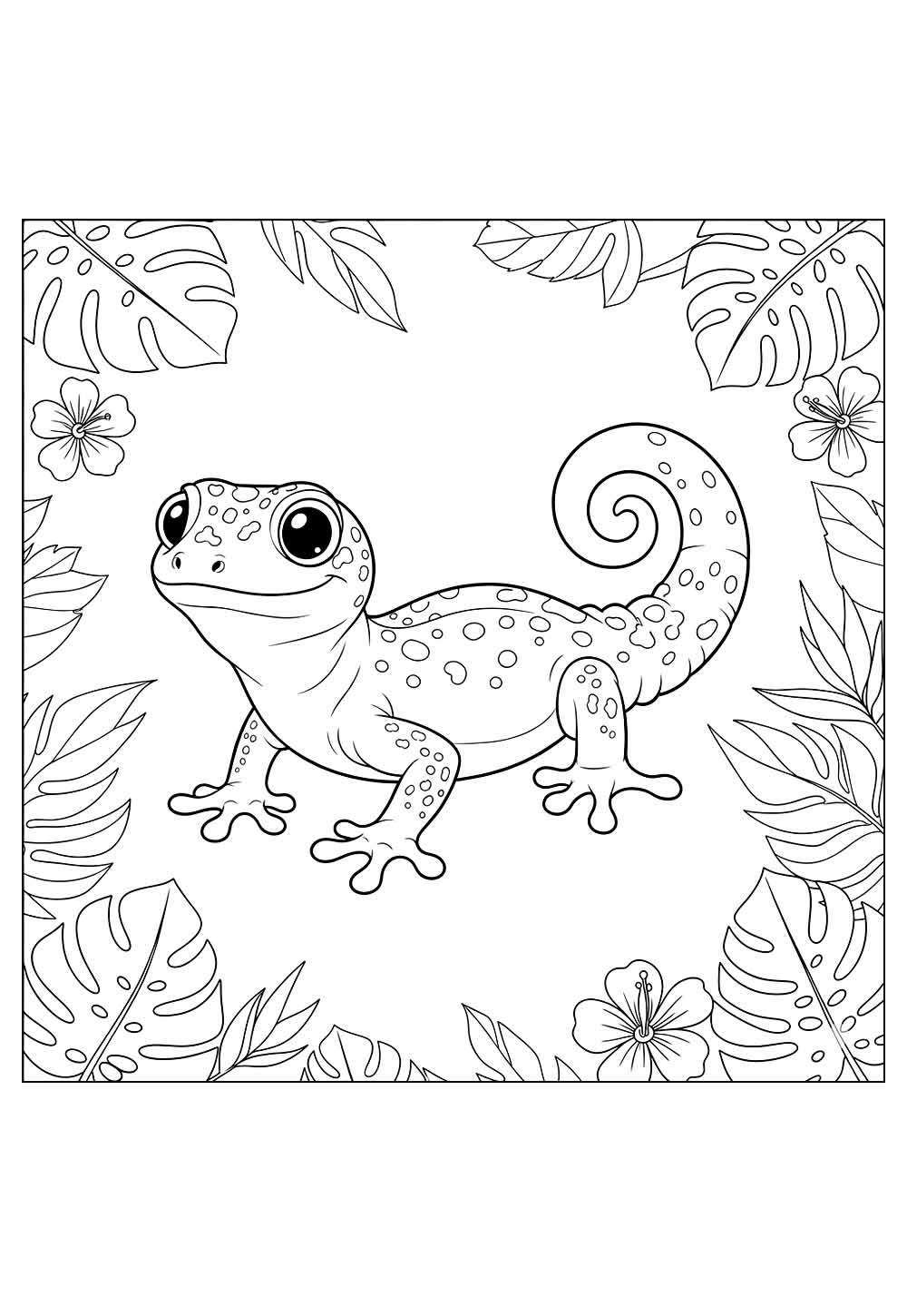 Lagartixa para colorir