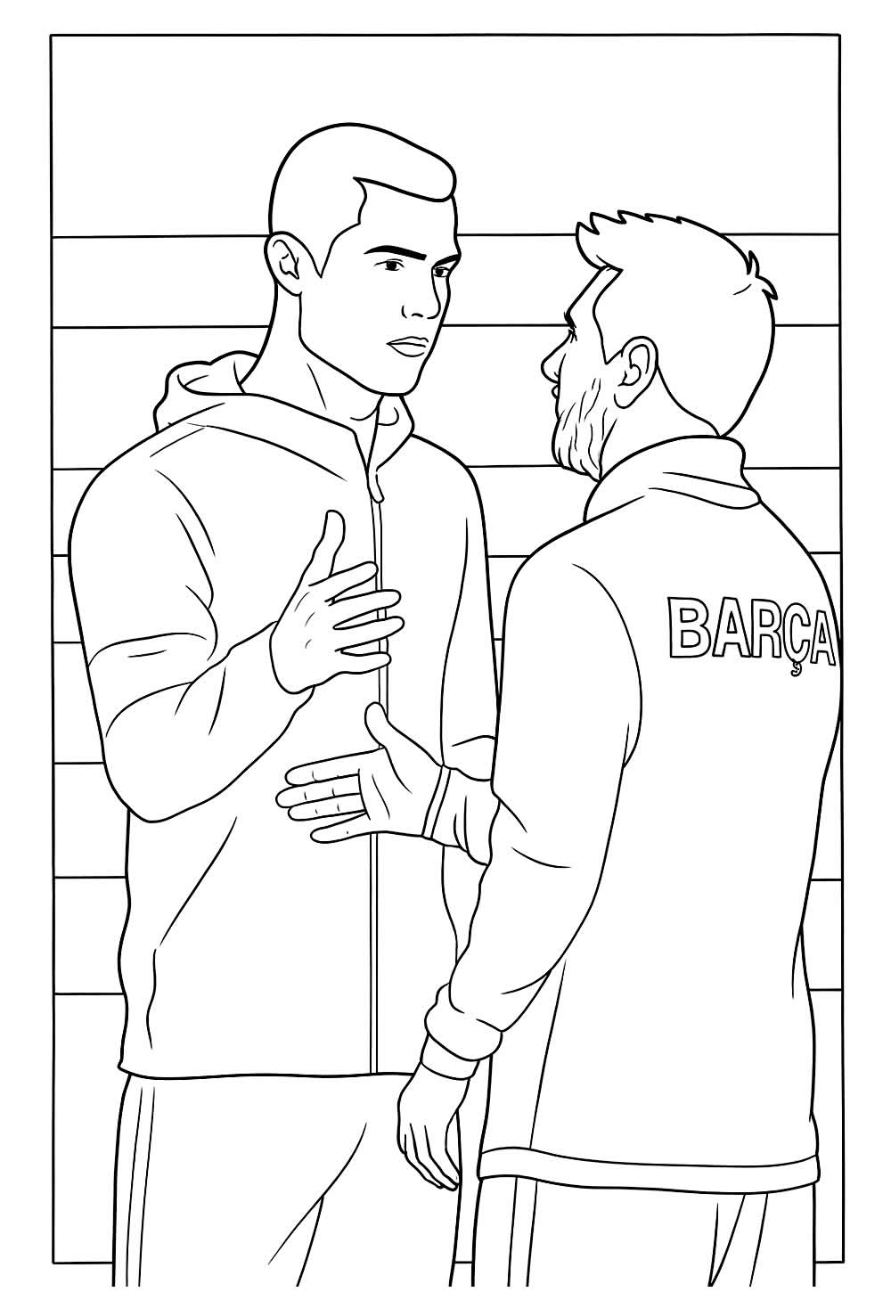 Desenho de Messi e Cristiano Ronaldo
