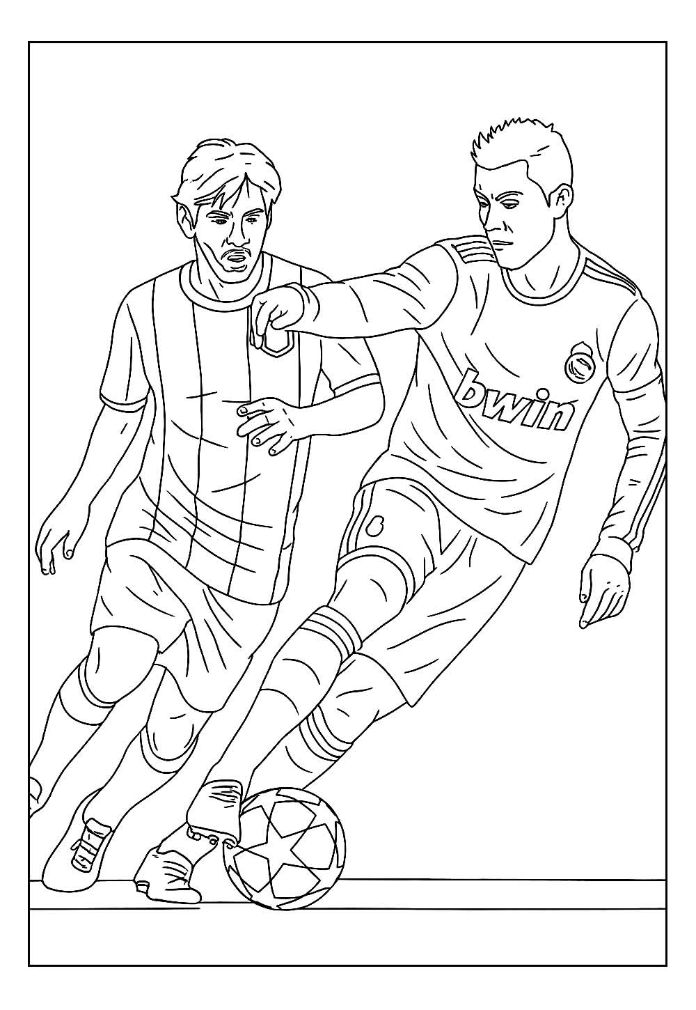 Desenho de Futebol - Messi e Cristiano Ronaldo