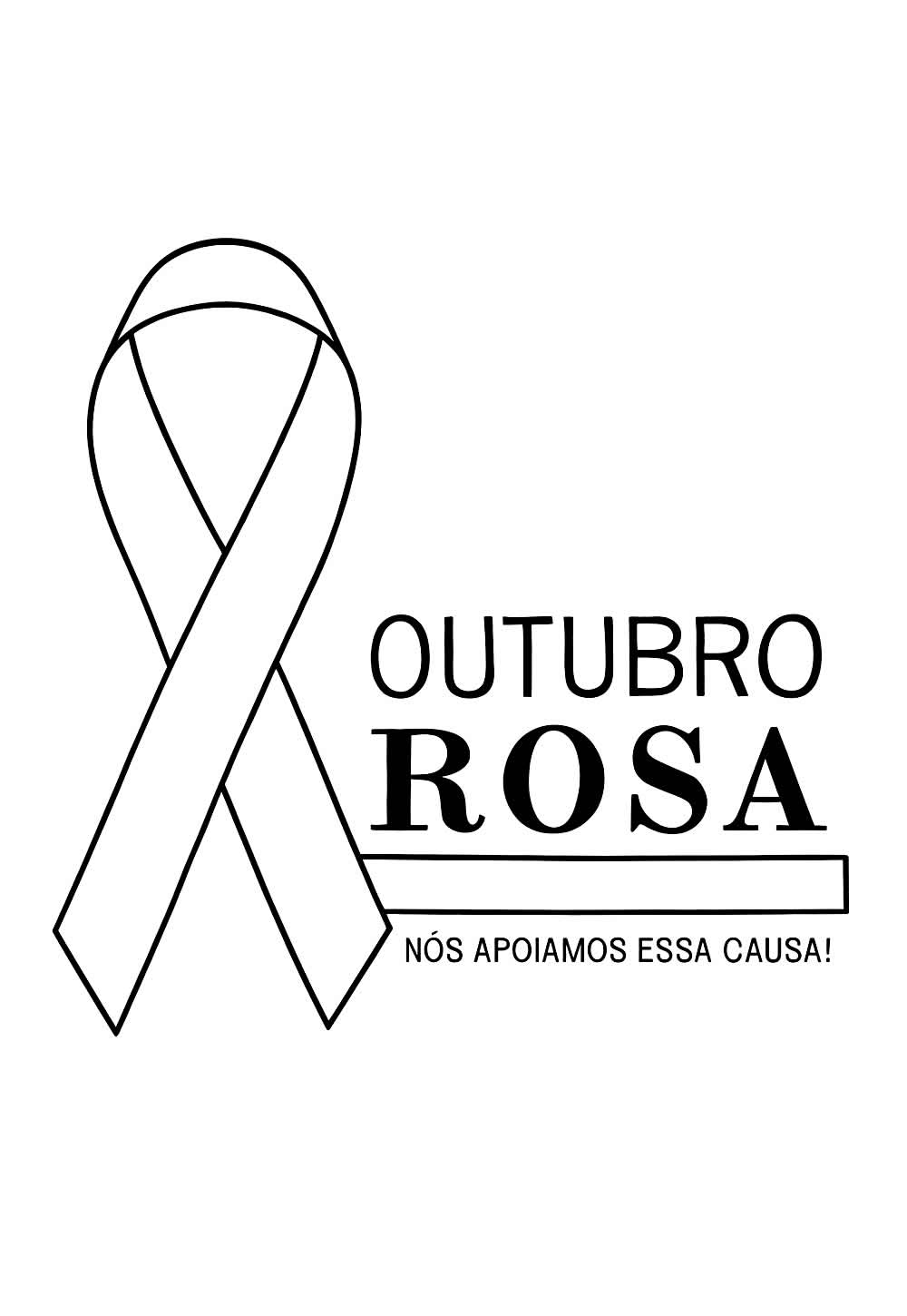 Desenho do Outubro Rosa para colorir