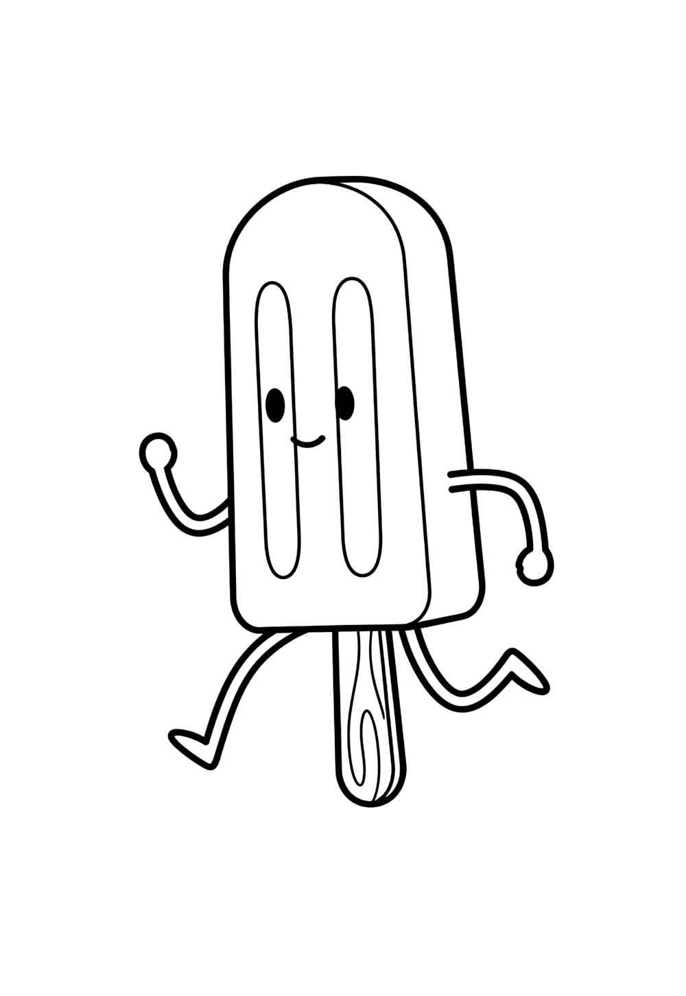 Desenho de Picolé Fofo para colorir