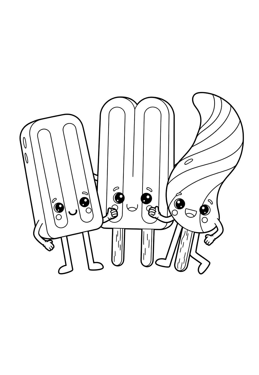 Desenho de Picolés para colorir