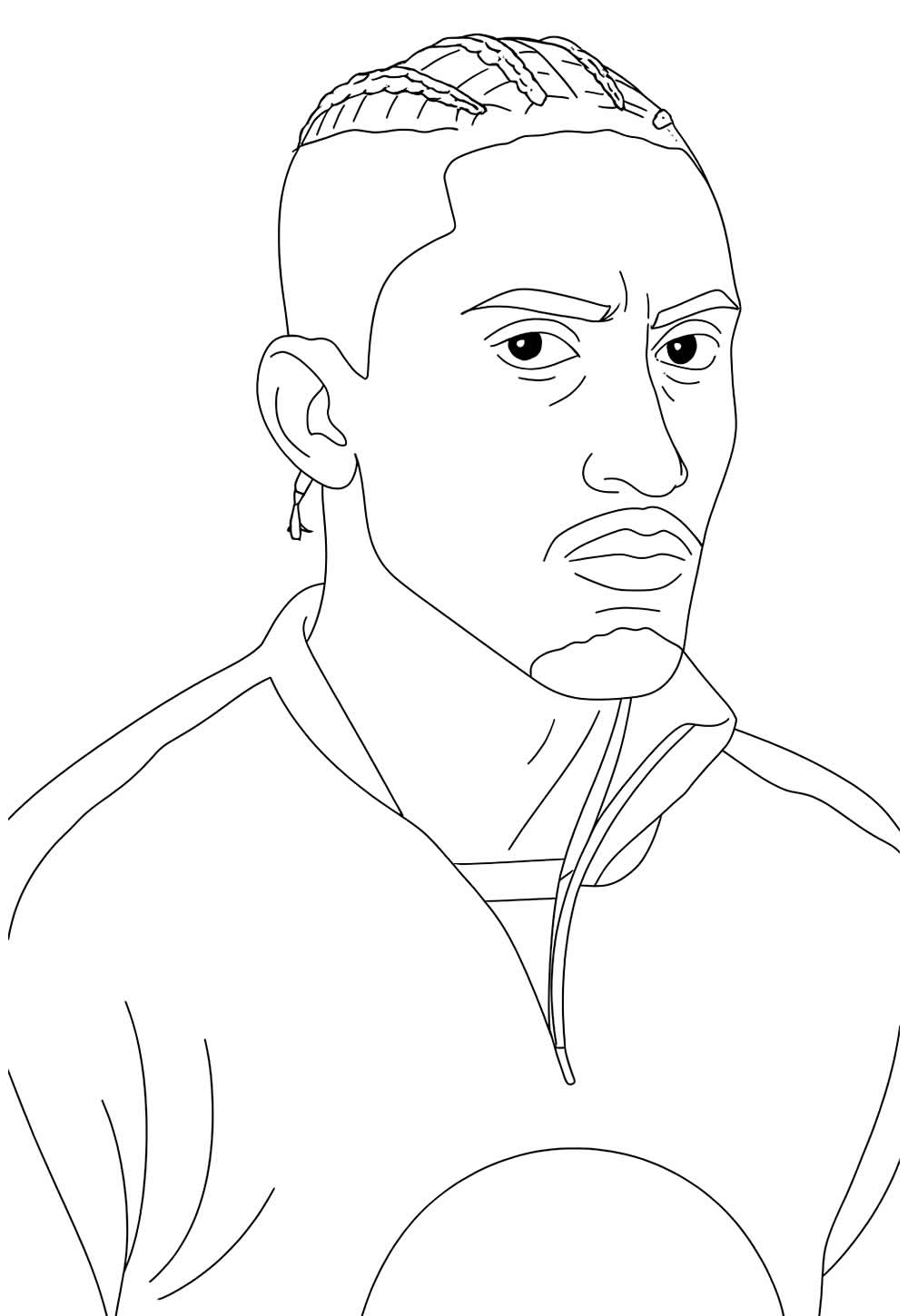 Desenho de Raphinha para colorir