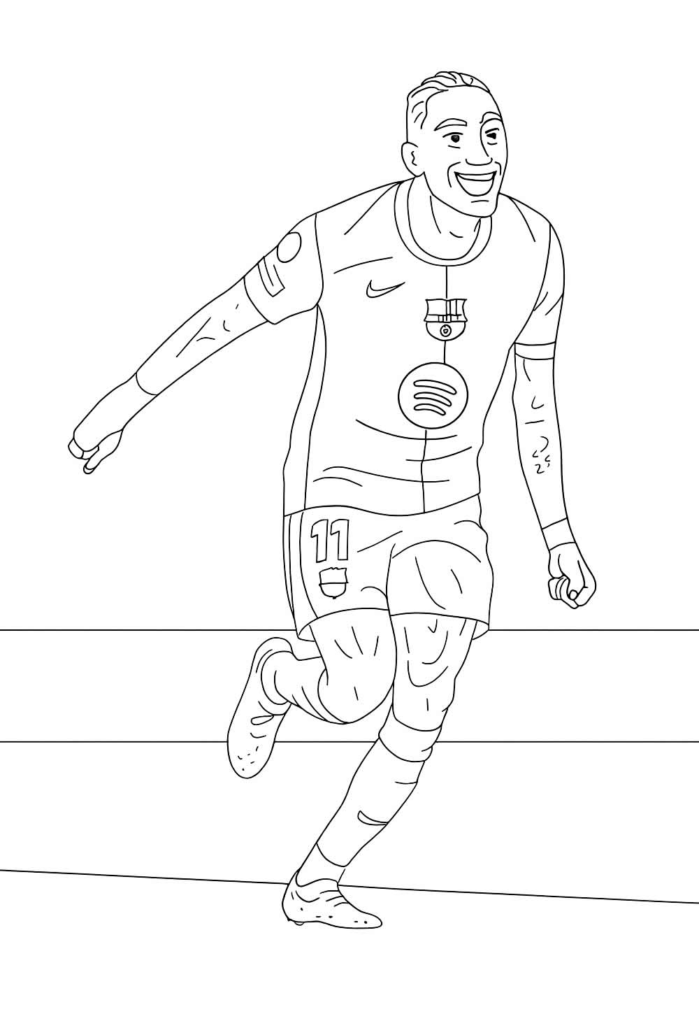 Raphinha para pintar - Jogador de Futebol