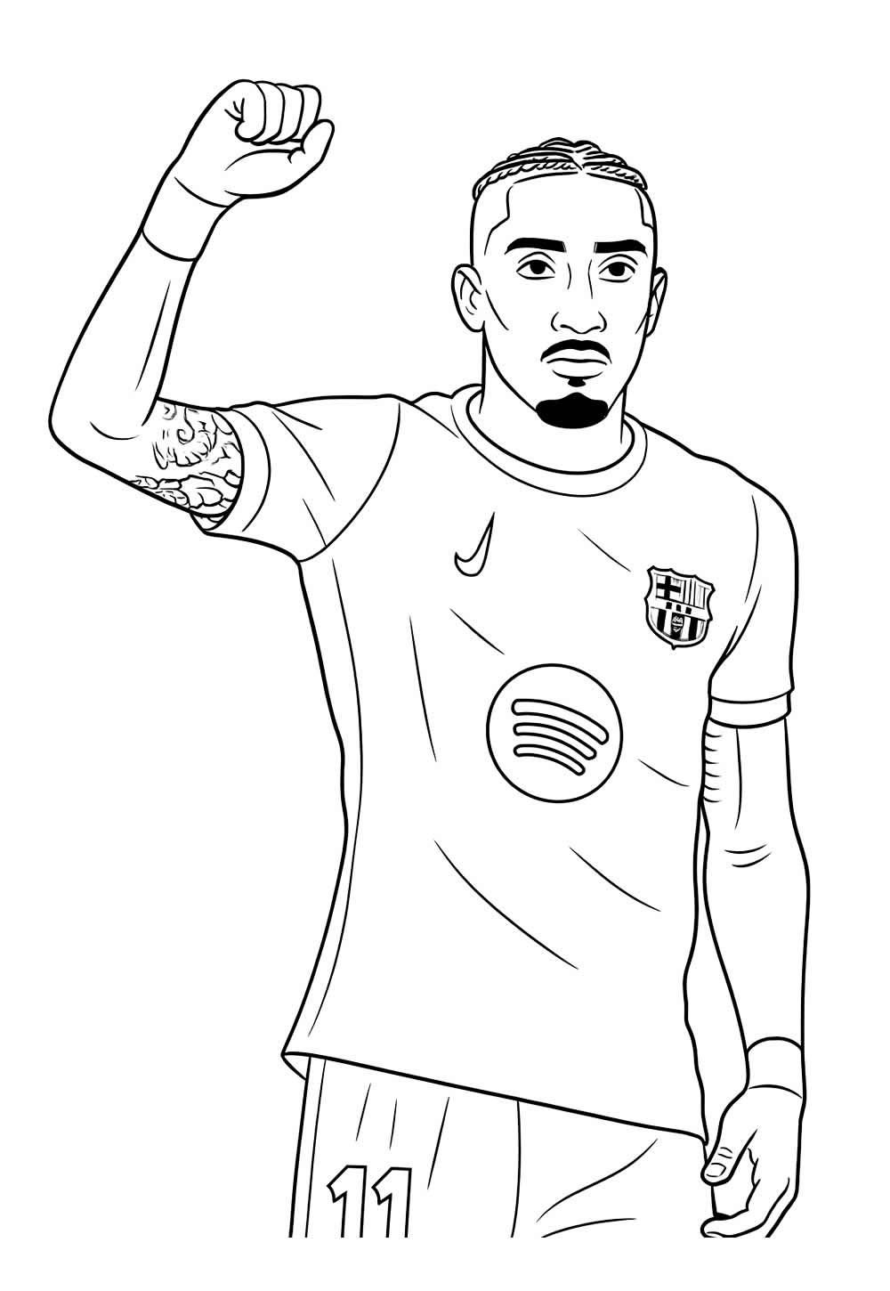 Desenho de Raphinha para pintar