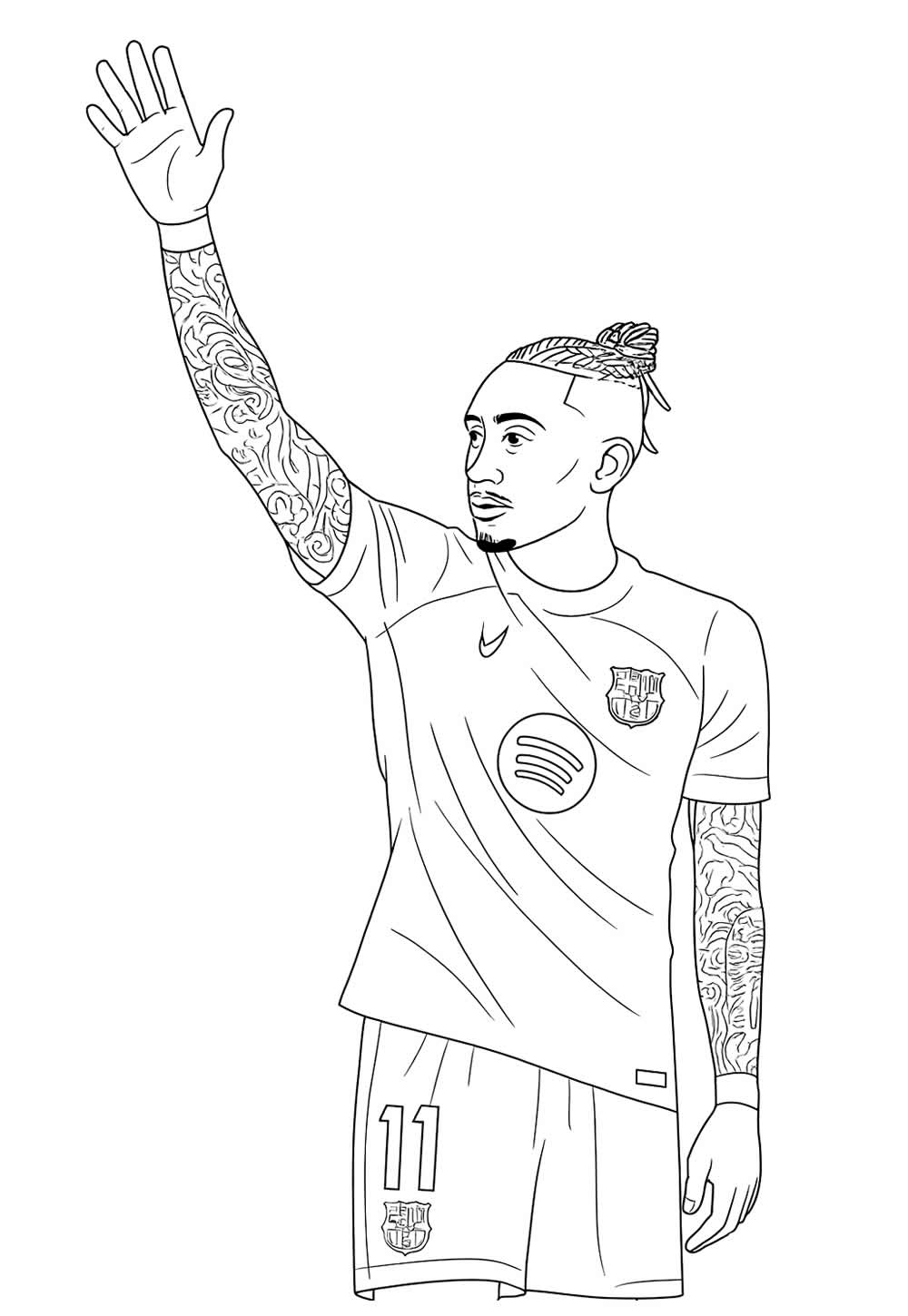Desenho de Raphinha para pintar