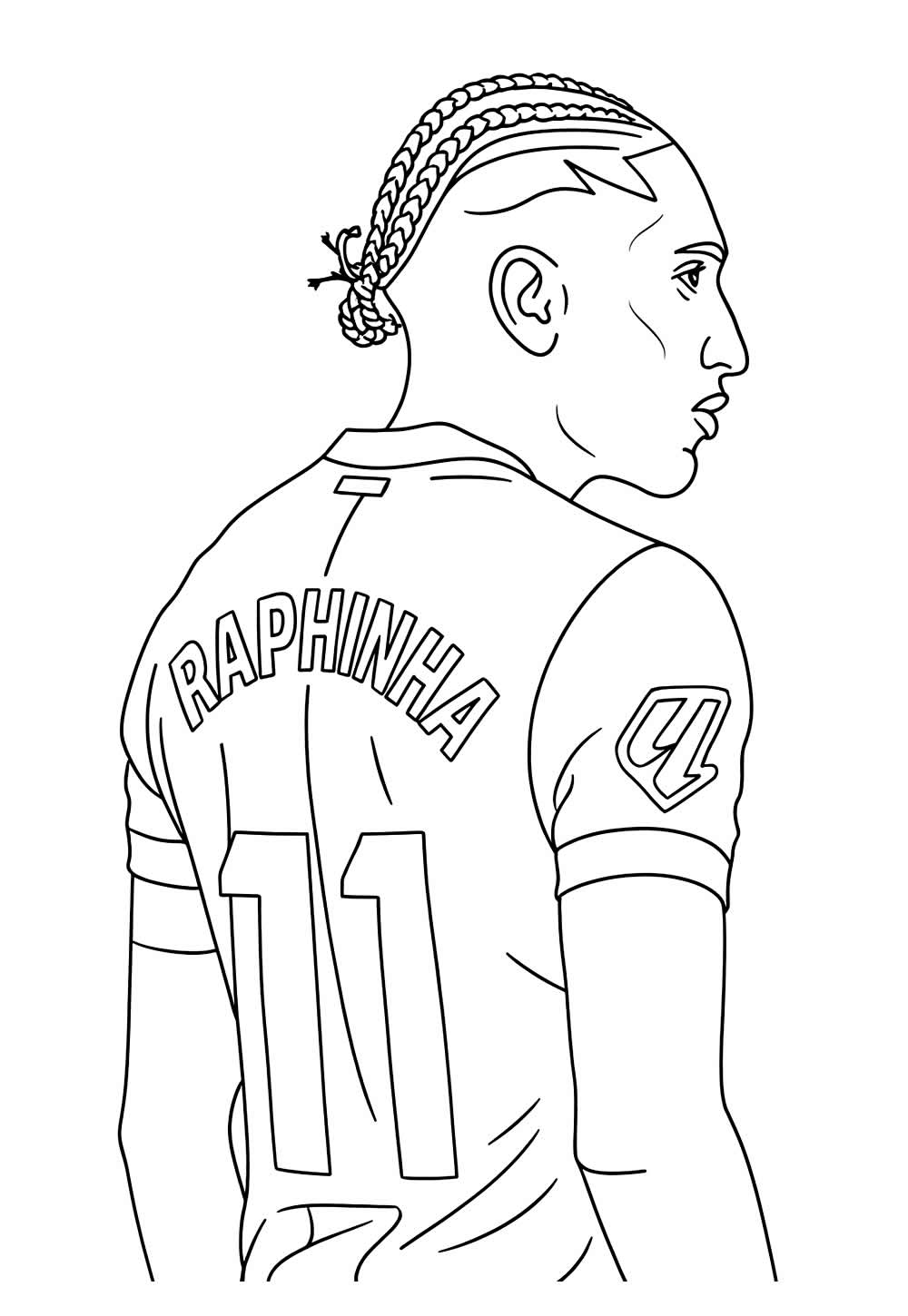 Desenho de Raphinha para colorir