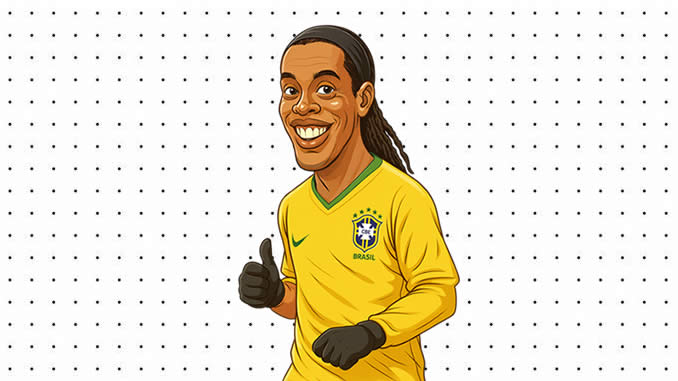 Desenhos de Ronaldinho Gaúcho para pintar e colorir