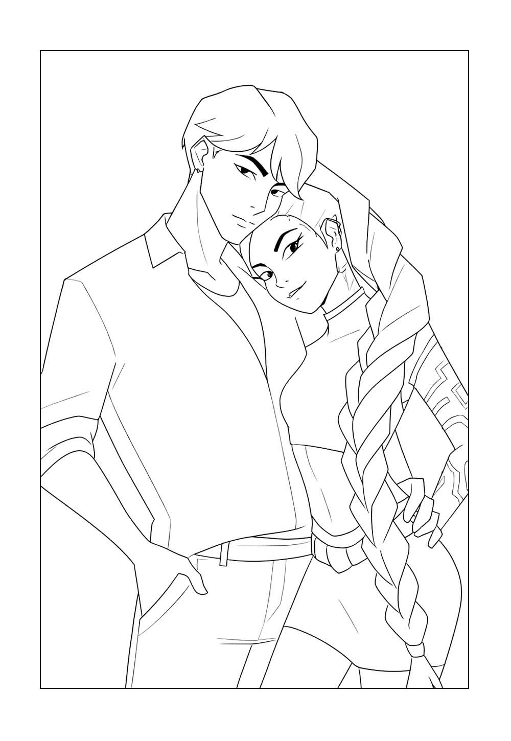 Desenhos de Rumi e Jinu para colorir