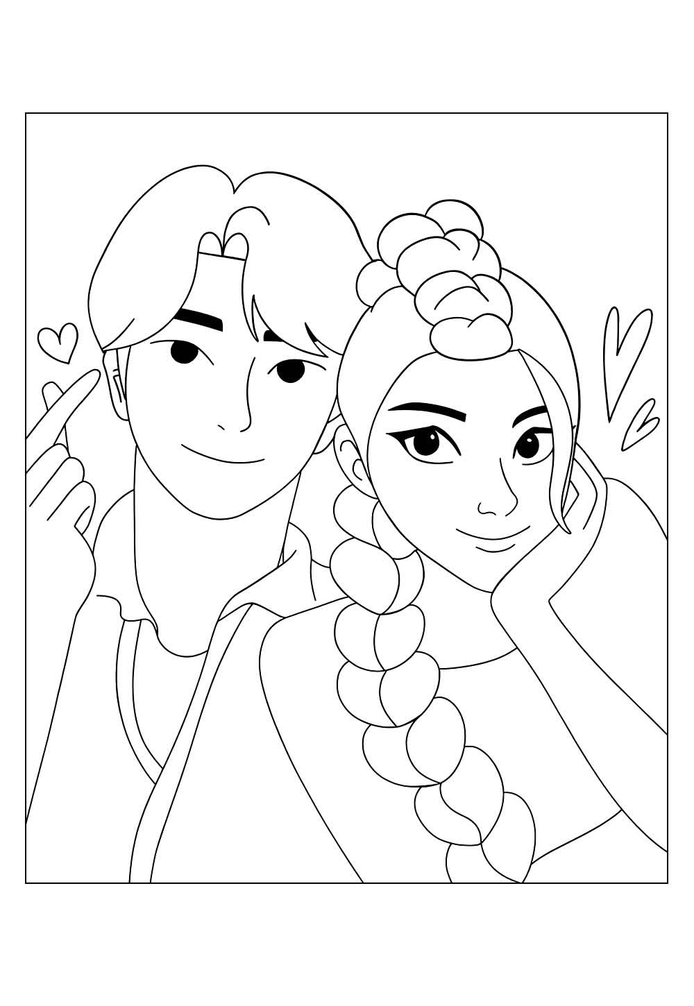 Desenho de Jinu e Rumi para pintar - Guerreiras do K-Pop