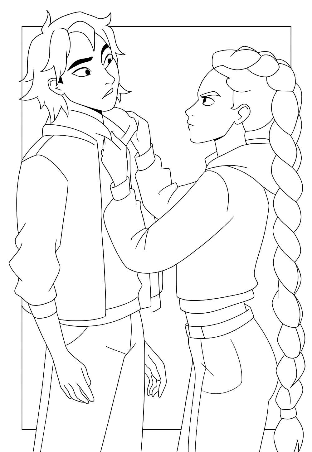 Desenhos de Rumi e Jinu para colorir