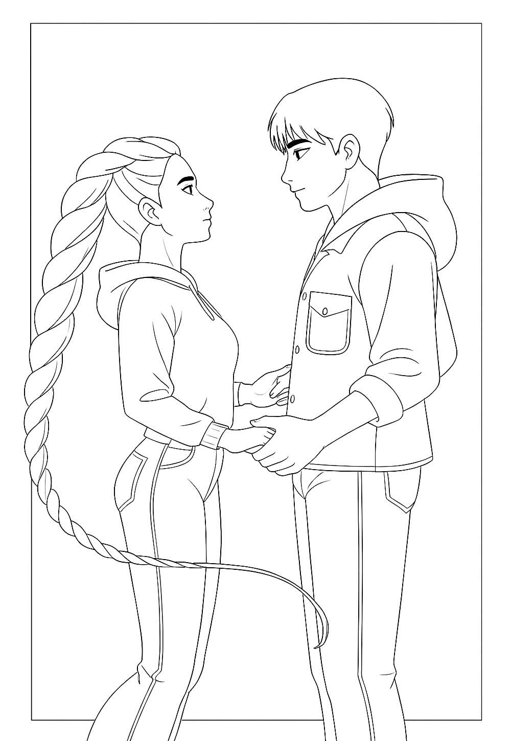 Desenhos de Rumi e Jinu para colorir