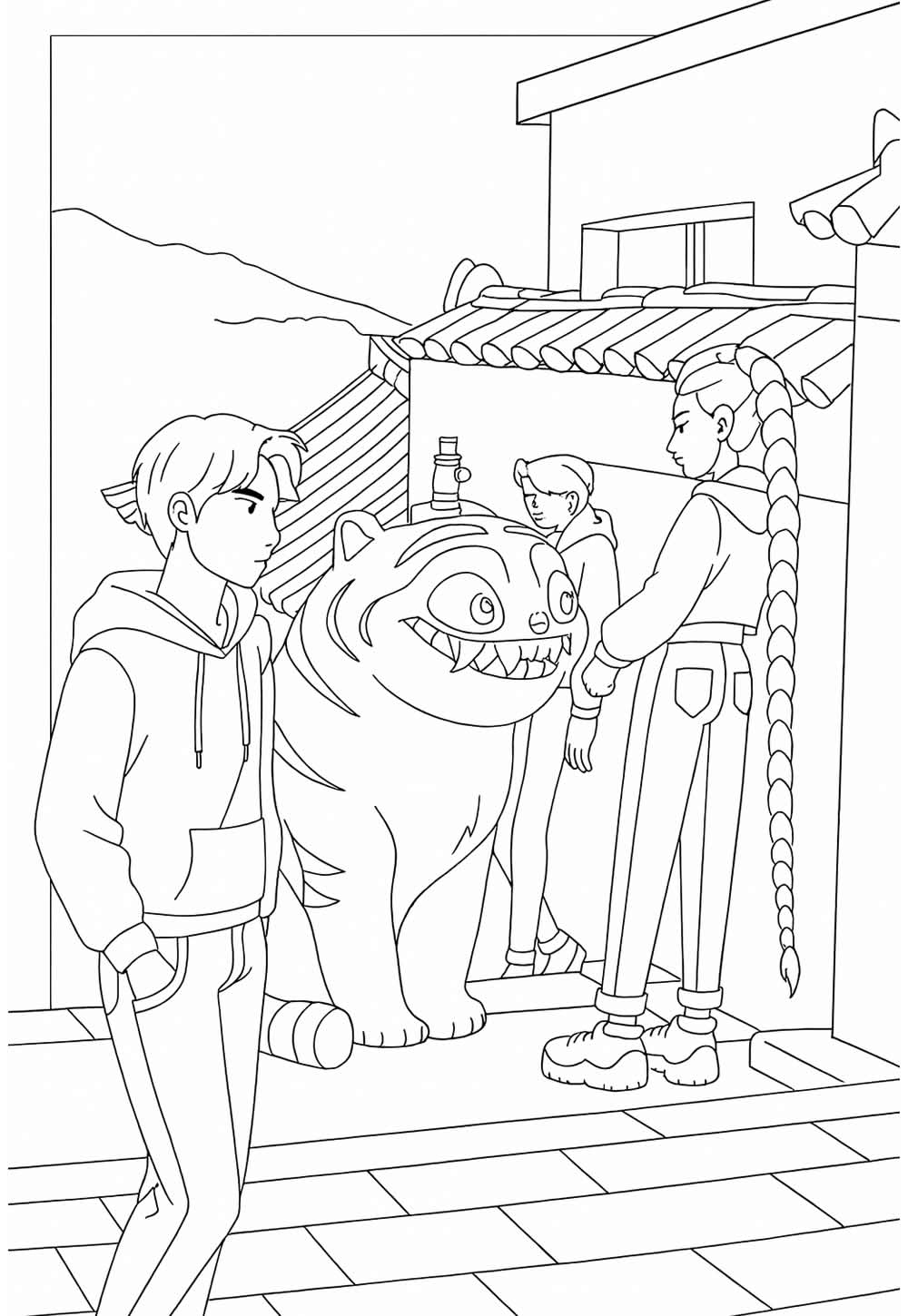 Desenho de Guerreiras do K-Pop para colorir