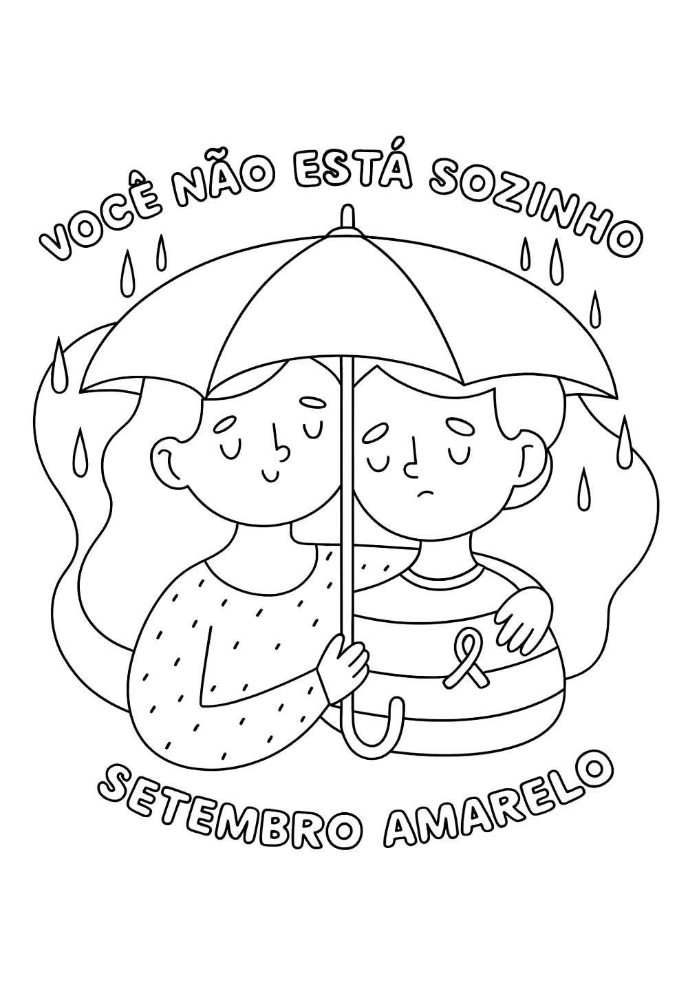 Setembro Amarelo para colorir