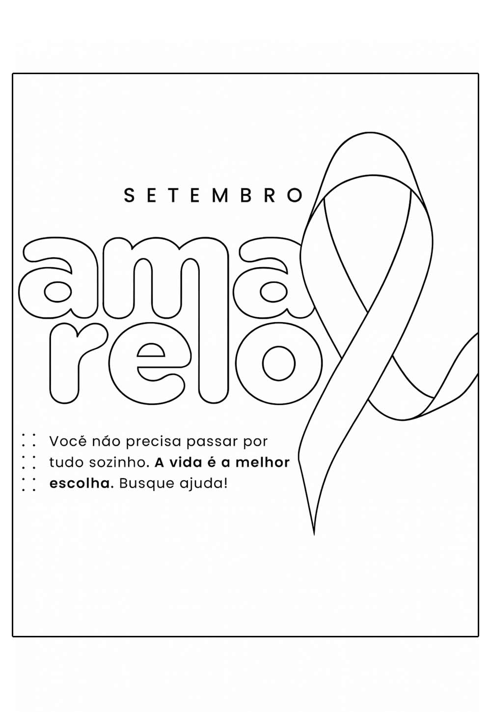 Desenho de Setembro Amarelo para colorir